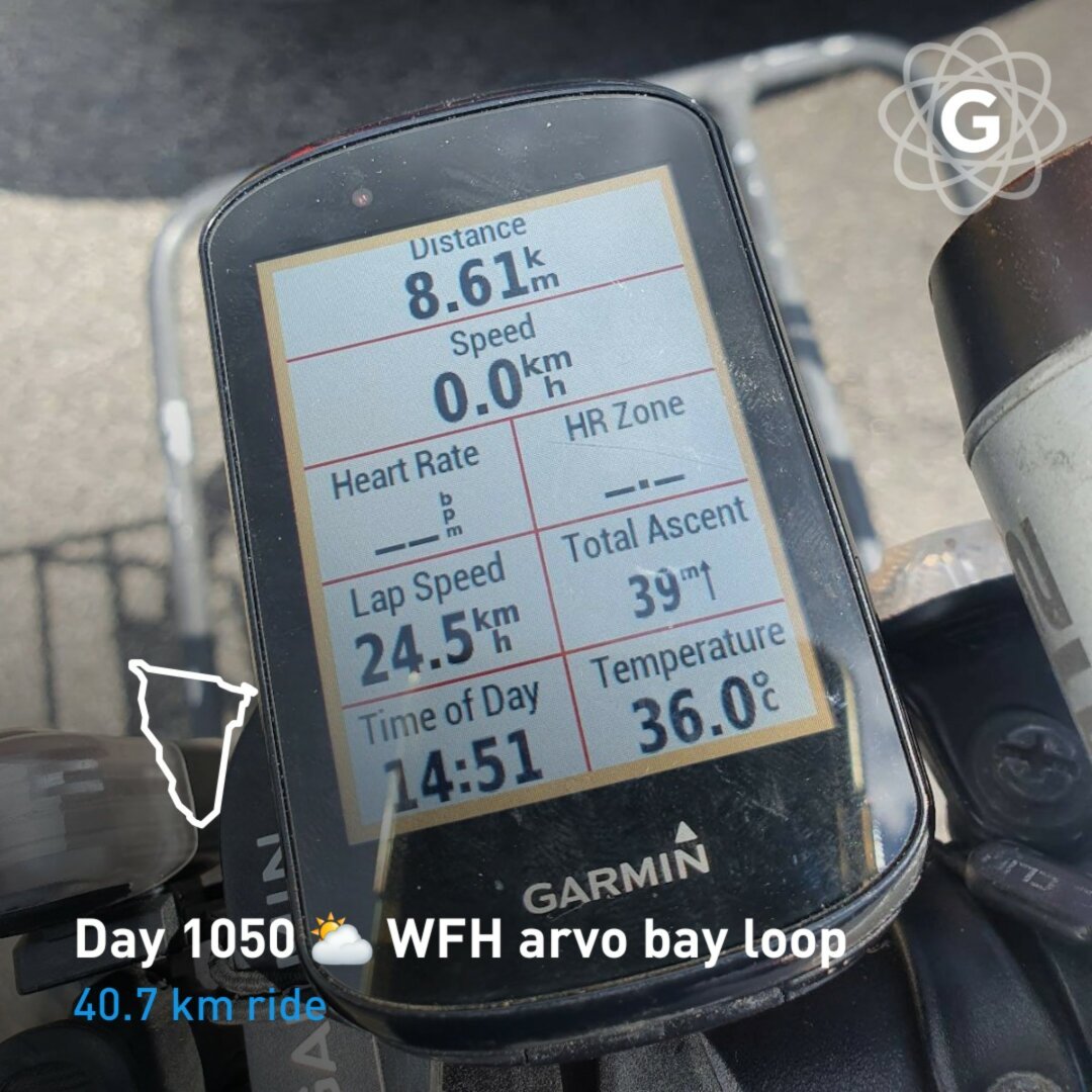 Day 1050 ⛅ WFH arvo bay loop