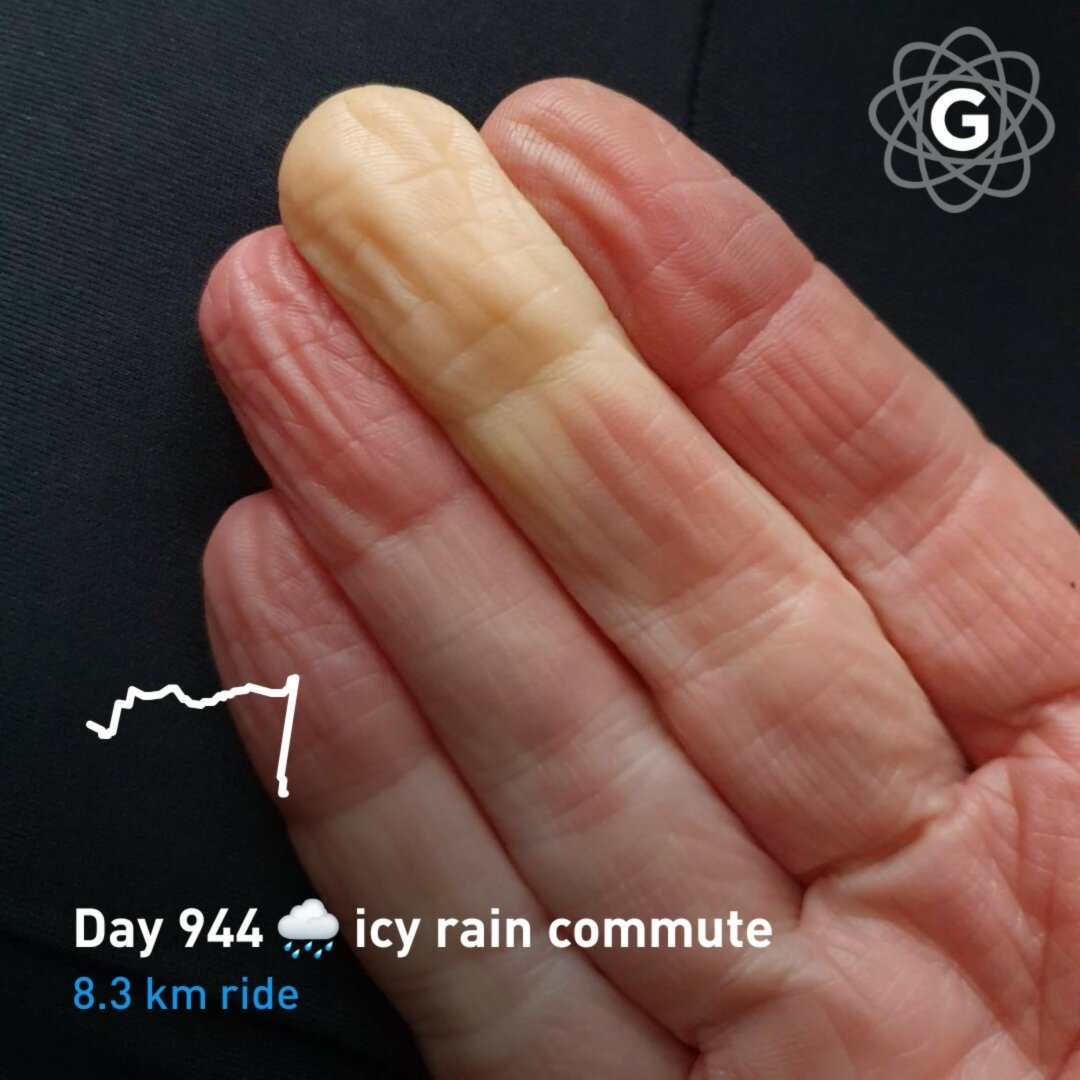 Day 944 🌧 icy rain commute