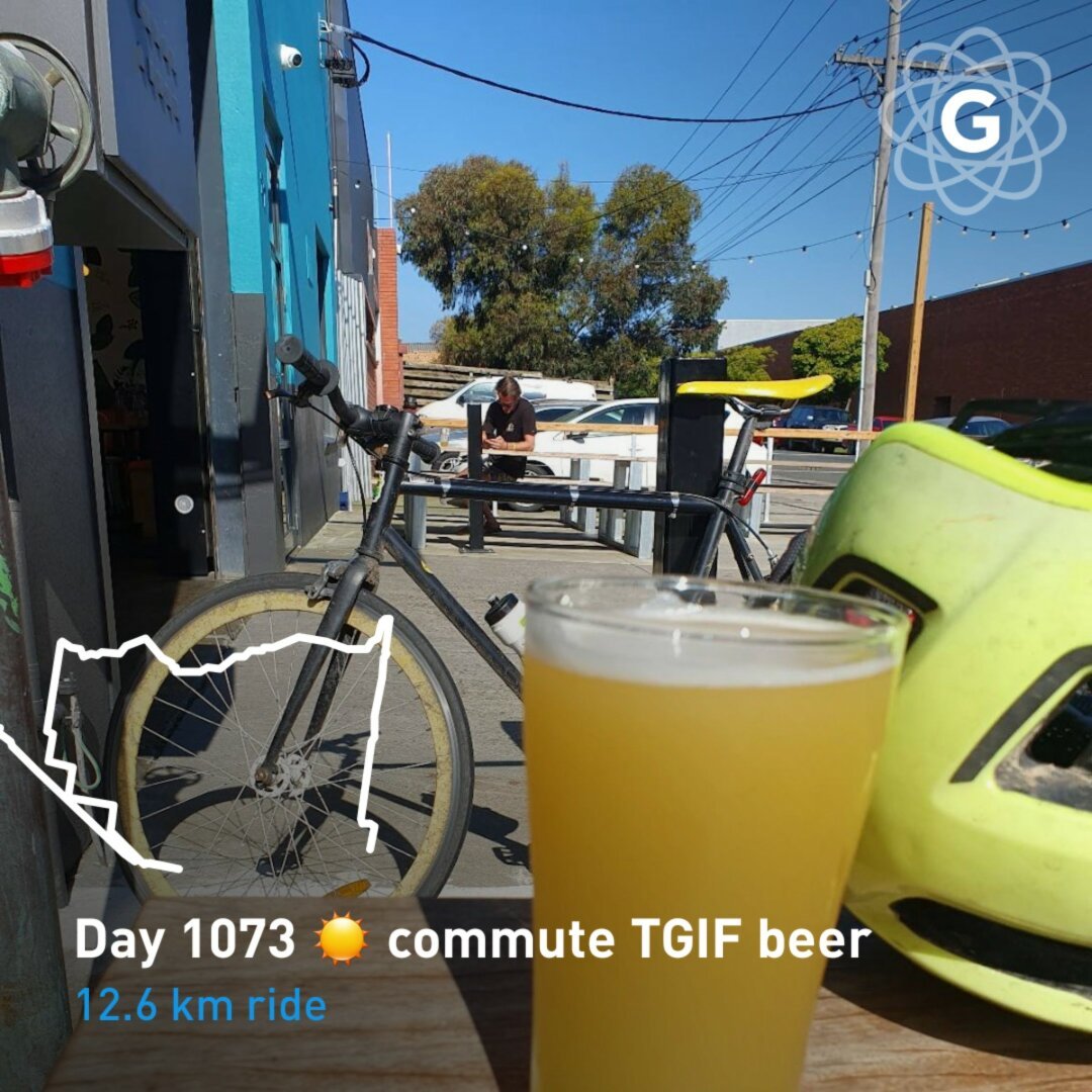 Day 1073 ☀️ commute TGIF beer