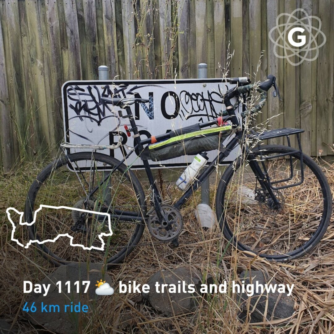 Day 1117 ⛅ bike trails and highway