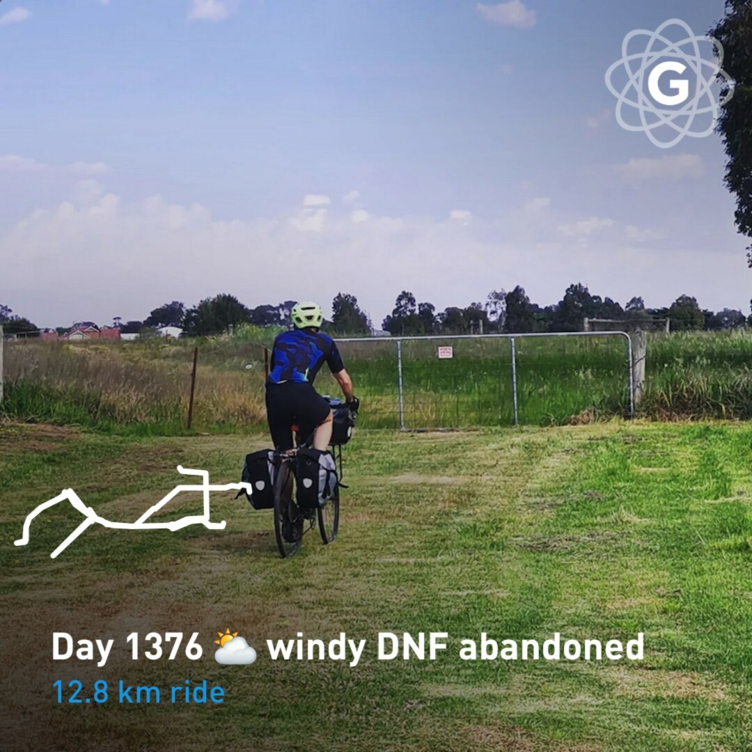 Day 1376 ⛅ windy DNF abandoned