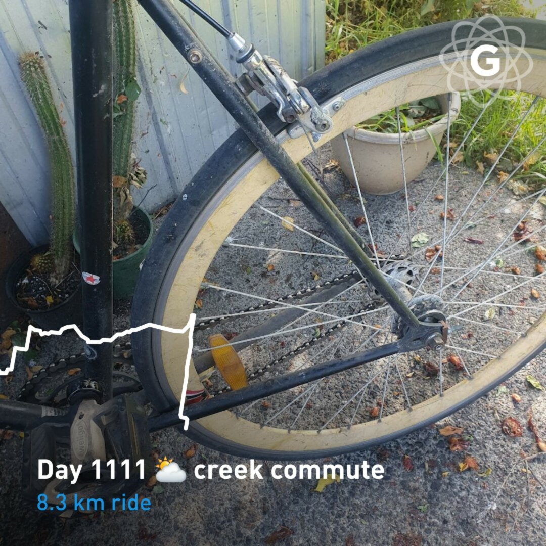 Day 1111 ⛅ creek commute