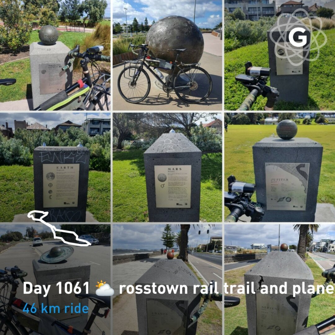 Day 1061 ⛅ rosstown rail trail and planets