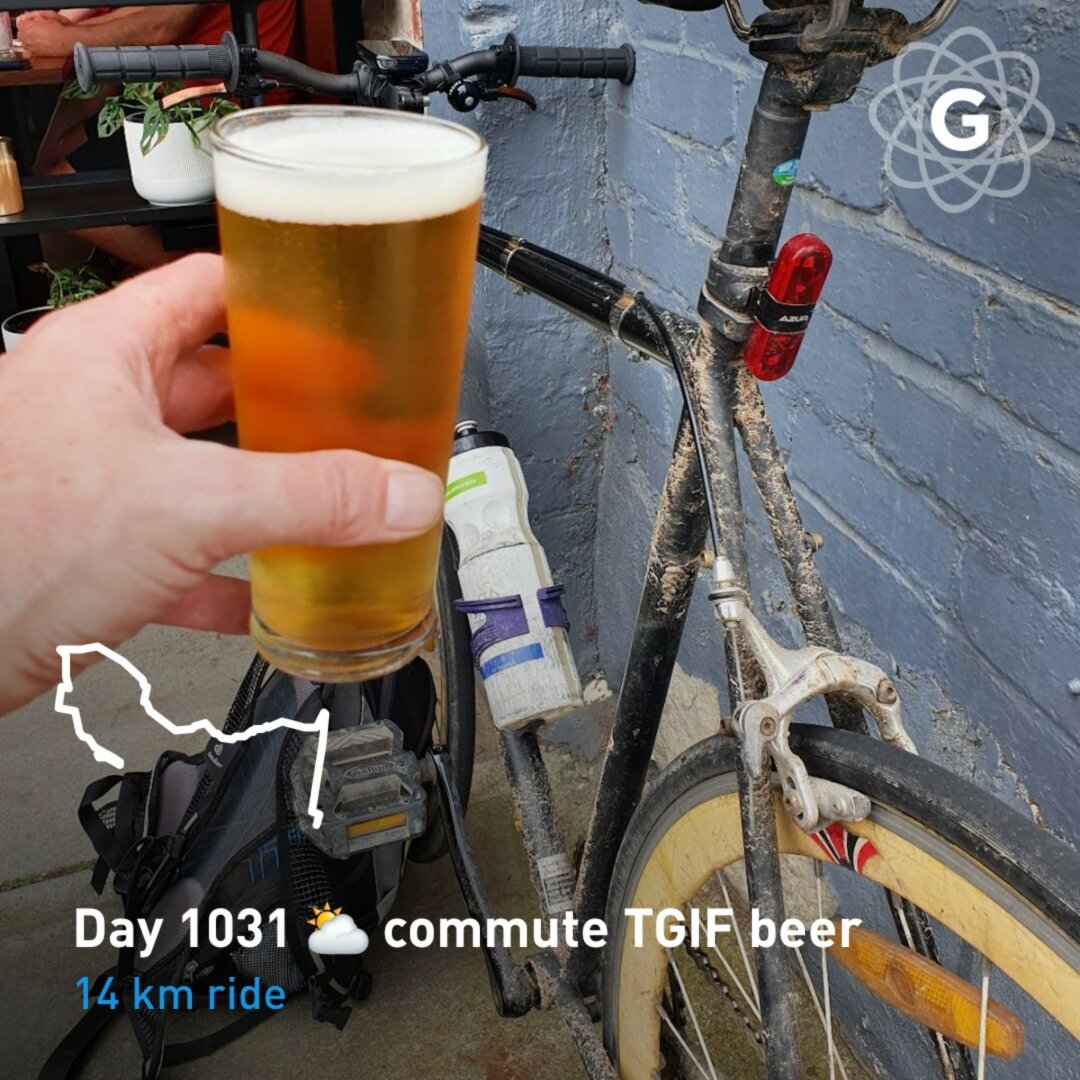 Day 1031 ⛅ commute TGIF beer