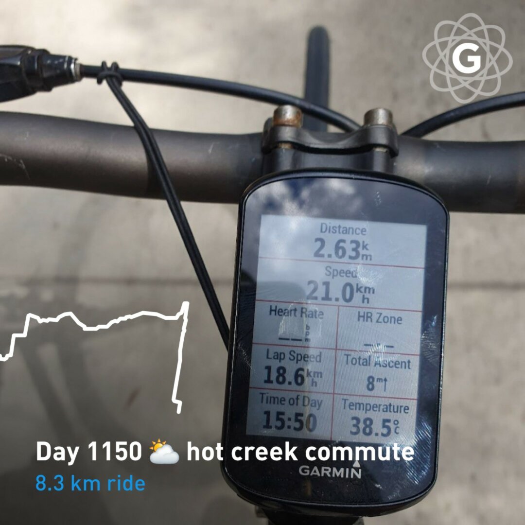 Day 1150 ⛅ hot creek commute