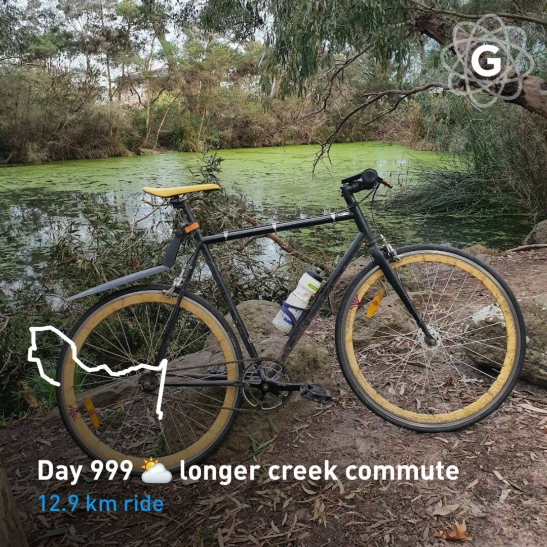 Day 999 ⛅ longer creek commute